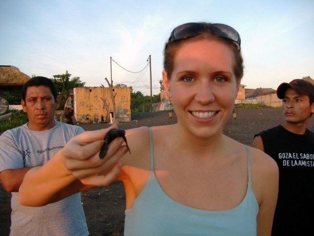 Holding Marty the Tortuga