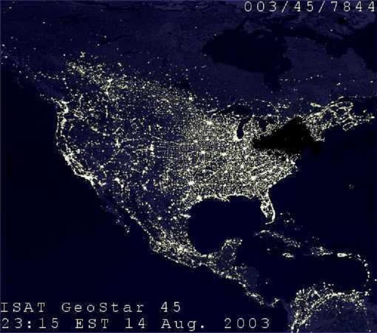 Northeast 2003 Blackout Satellite image