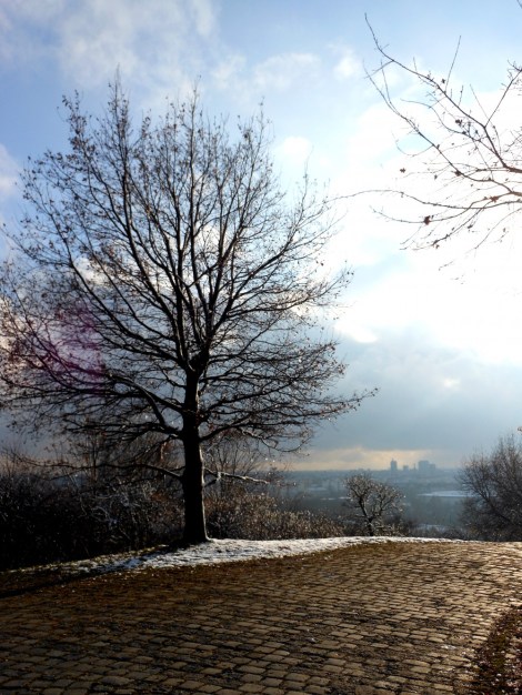 Olympiapark in Munich, Germany in winter.
