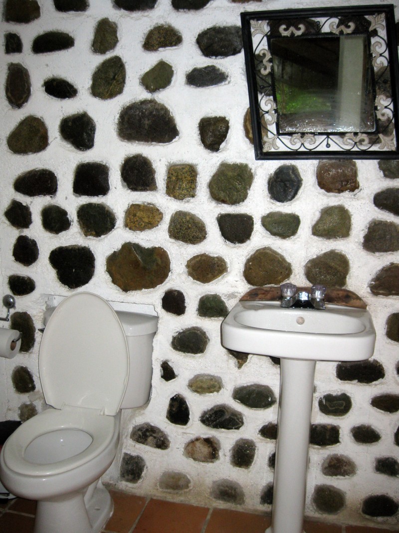 Our bathroom at Jungle River Lodge in Honduras.