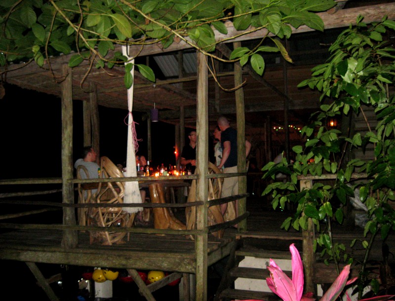 Jungle River Lodge after dark.
