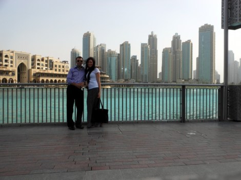 Andy and Julie near the Dubai Fountain