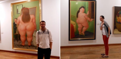 Art gallery of chubby people at the Museo Botero in Bogota, Colombia.