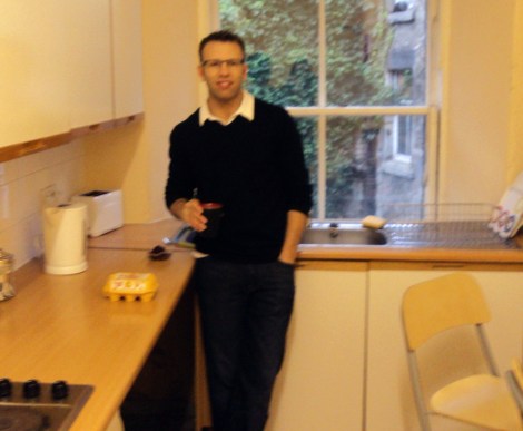 Cooking in Edinburgh, Scotland.