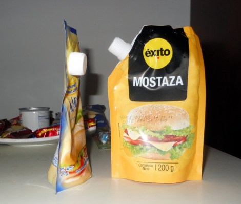 Mustard and mayonnaise in Cartagena, Colombia. 