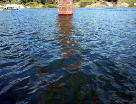 The cross in Guatape Lake in Colombia.