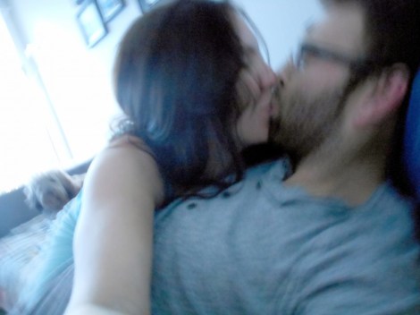 Blurry kiss.