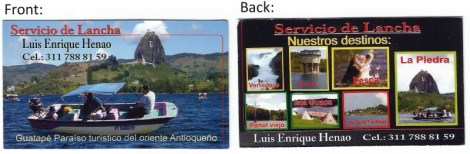 Guatape Boat Tour Information Card