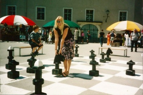 Giant chess set in Salzburg, Austria.