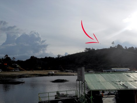 Zip line in Guatape, Colombia.