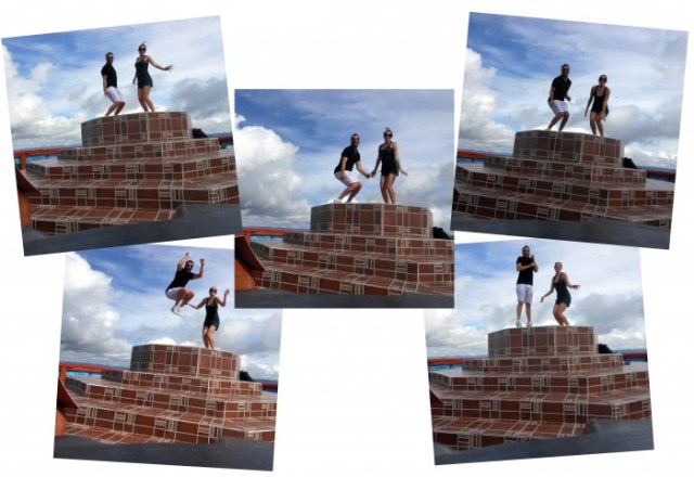 La Piedra Top Jumping in Guatape, Colombia.