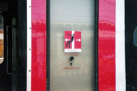 Not in Germany though. According to this picture, those train doors will slice your arm clean off.